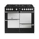 Stoves Sterling Deluxe ST DX STER D1000DF GTG BK 100cm Dual Fuel Range Cooker - Black - A Rated