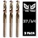Owl Tools 37/64 Cobalt Drill Bits - 3 Pack - 6 Inch Length - M35 Cobalt Drill Bits with Storage Case - Perfect Drill Bits for Metal, Hardened & Stainless Steel, Cast Iron, and More!
