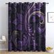 SZLYZM Purple Leaves Blackout Curtains, Fantasy Bedroom Curtains & Living Room Curtains 66x54 Inch 2 Panels Set, Thermal Eyelet Drapes Decorative Patterned Window Treatments 54 Drop (W6-&113)
