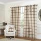 Rapport Home Plaid Check Cream Eyelet Curtains - 90x72/229x183cm