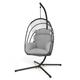 RELAX4LIFE Swing Egg Chair with Stand, Folding Garden Patio Hanging Chair with Cushion & Pillow, Indoor Outdoor Hammock Chair for Backyard, Balcony, Living Room (Grey)