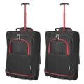 5 Cities Set of 2 Super Lightweight Cabin Approved Travel Wheely Suitcase Wheeled Bags Luggage Set, 55 cm, 42L