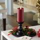 Luminara Moving Flame Pillar Flameless LED Candle, Melted Edge, Real Wax, Unscented - Burgundy (6.5-inch)