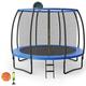 COSTWAY 12FT Kids Trampoline, Round Children Trampolines with Safety Enclosure Net, Ladder and Basketball Hoop, Combo Bounce Trampoline for Toddlers & Adults