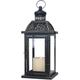 NEEDOMO Large Candle Lantern Decorative, 14.4 inch Outdoor Lantern with Clear Glass, Vintage Metal Candle Holders Outdoor Patio Wedding Christmas Spring Decor in Black