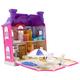 FAVOMOTO Doll House for Kids Princess My First Dolls House Grand Two Story Castle Playset with Furniture Accessories Included and with Outdoor Space Open Sided Gift for Girls