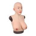 ALKANI Female Silicone Fake Breast Silicone Fake Mask Female Silicone Mask Suitablefor Crossdressing Transgender Halloween Masquerade Costumes Cosplay (Color : Brown)