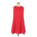 Sharagano Casual Dress - A-Line: Red Solid Dresses - Women's Size 14