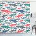 East Urban Home Irmuun Sea Animal Mix of Colorful Bull Shark Family Masters of Survival Nursery Shower Curtain Set | 69 H x 105 W in | Wayfair