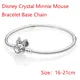 Disney Mickey Maus Charme Armband Basis Kette Silber Farbe Kristall Minnie Clips Perlen DIY Mädchen