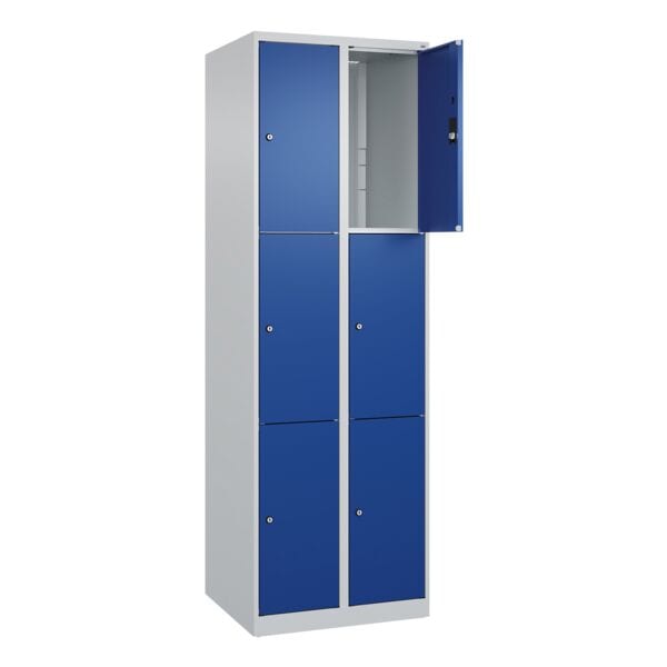 CP Schließfachschrank »Classic Plus Korpus lichtgrau« 2x3 Fächer blau, 60x185x50 cm
