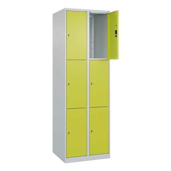 CP Schließfachschrank »Classic Plus Korpus lichtgrau« 2x3 Fächer grün, 60x185x50 cm