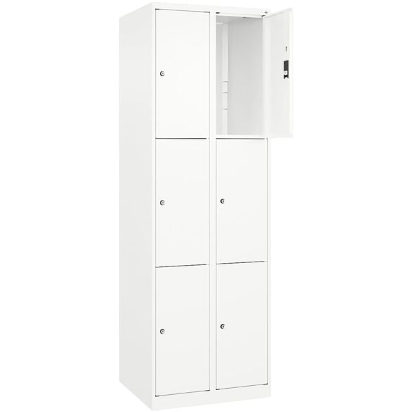 CP Schließfachschrank »Classic Plus Korpus weiß« 2x3 Fächer weiß, 60x185x50 cm