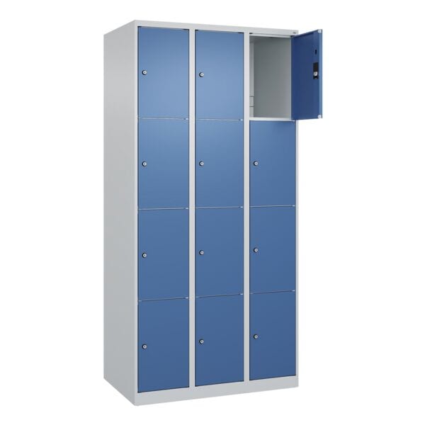 CP Schließfachschrank »Classic Plus Korpus lichtgrau« 3x4 Fächer blau, 90x185x50 cm