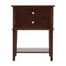 Wood Dove Tail Felt Lined Top Drawer End Table w/ Open Storage Shelf