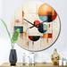 Designart "Colorful Mid Century Geometry Patchwork IV" Abstract Collages Oversized Wall Clock