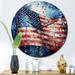 Designart "Flag American Flag II" American Oversized Wall Clock