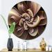 Designart "Fractal Spiral Flower In Vintage Rose Gold III" Fractals Oversized Wall Clock