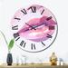 Designart "Pink Pastel Pout Lips I" Fashion Woman Oversized Wall Clock