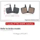 1 Wheel Bicycle Brake Pads Suitable For Avid Shimano Magura Hayes Formula Hope Zoom JAK bicycle