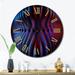 Designart "Portals Moire Futuristic Matrix IV" Modern Geometric Oversized Wall Clock