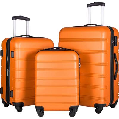 3 Piece Luggage Set Lightweight 100% ABS Hardside Spinner Suitcase, Travel Luggage with TSA Lock and Side Handle, 20