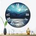 Designart "Super Moon Over The Sea III" Beach & Ocean Oversized Wall Clock