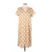 Just Fashion Now Casual Dress - Midi: Tan Polka Dots Dresses - Women's Size Large