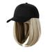 Christmas Special Stiwee Home Sale Wig Hat Baseball Cap Wigs For Women Black Hat With Bob Hair Extensions Attached Synthetic Hairpieces Short Wig Adjustable Caps 8 in
