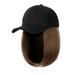 Christmas Special Stiwee Home Sale Wig Hat Baseball Cap Wigs For Women Black Hat With Bob Hair Extensions Attached Synthetic Hairpieces Short Wig Adjustable Caps 8 in