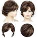 XIAQUJ Short Brown Cut Wigs for Women Curly Wig with Natural Wavy Synthetic Hair Wigs Capï¼ˆ1 PCï¼‰ Wigs for Women Khaki