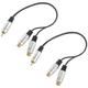 2X Metal RCA Female to Dual 2-RCA Male Gold Plated Adapter Splitter Y Audio Cable(RCA F-2 RCA M) (1 Male to 2 Female)