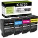 74C10K0 74C10C0 74C10M0 74C10Y0 Toner Cartridge 4-Pack (Black Cyan Magenta Yellow) - DraCS720 Toner Cartridge Replacement for Lexmark CS720de CS725 CS725de CS725dte CX725 Printer