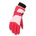 Penkiiy Winter Gloves Kids Toddler Girls Boys Snow Gloves Kids Ski Winter Gloves Windproof Children Warm Gloves Red Gloves