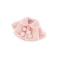 Infant Toddler Baby Girls Cute Winter Warm Thick Fur Pearl Capes Cardigan Cloak Coat with Bow Pom-Pom Balls