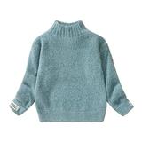 OGLCCG Kids Fleece Sweatshirt for Boys Girls Fall Winter Warm Soft Sherpa Lined Pullover Tops Fashion Cozy Turtleneck Sweater (3-14 Years)