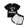 Toddler Boys Girls Short Sleeve Letter Cartoon Dinosaur Printed T Shirt Tops Shorts Outfits for Kids Boys Baby Clothes Boy 9 12 Months Funny Toddler Romper 4T Boy Baby Bodysuits