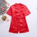 LYCAQL Baby Girl Clothes Silk Girls Solid Satin Toddler Sleepwear Birthday Kimono Baby Robes Bathrobe Girls Coat&jacket 6x Women (Red 4-5 Years)