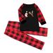 DeHolifer Matching Family Christmas Pajamas Set Men Daddy Print Blouse Tops and Pants Pajama Pants for Family Plaid Black 3Y