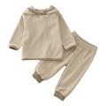 Shiningupup Toddler Boys Girls Long Sleeve Solid Color Hooded Tops Pants Two Piece Outfits Casual Sports Set for Kids Clothes Gifts for Adults under 10 Baby Boy Outfits 12 18 Months Dress Up