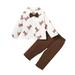 9 Months Infant Baby Boys Clothes Baby Boys Outfits 9-12 Months Baby Boys Long Sleeve Lapel Top Pants 2PCS Set White
