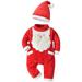 Baby Unisex Autumn Winter Christmas Santa Long Sleeve Romper Jumpsuit Hat Clothes Xmas Outfits Gifts for Kids Baby Boy Clothes 12 18 Months Baby Boy Rompers 0 3 Months Sleeveless