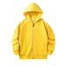 dmqupv 18M-9Y Girls Fashion Hoodies & Sweatshirts Baby Kids Long Sleeve Solid Color Zipper Hoodies Sweatshirts Top Children Unisex Soft Coat Blouse Hooded with Pocket Yellow 110/L(3-4 Years)