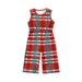 LSFYSZD Toddler Girls Plaid Print Tank Jumpsuit Sleeveless Round Neck Long Pants Overalls Christmas Clothes