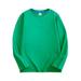 Penkiiy Toddler Boys Girls Warm Shirts Boys Girls Long Sleeve Shirts Casual Crewneck Tops Loose Plain Tunic Cute Blouse Tees Green Shirts for 9-10 Years