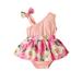 Girls Jumpsuit Floral Dress One Shoulder Floral Print Cute Casual and Comfortable Outfits for Girls