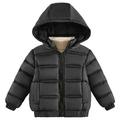 BULLPIANO Toddler Boys Padded Winter Coat Water-Resistant Puffer Jacket Thicken Quilted Coat with Hood