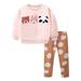 Toddler Baby Girl Clothes Outfits Bear Print Sweater + Trousers 2-Piece Kid Girls Fall Winter Pants Set Size 2-7T