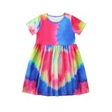 Spring Savings Clearance Lindreshi Baby Girl Dresses Clearance Toddler Baby Kids Girls Tie Dyed Dress Princess Dresses Casual Clothes