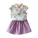 Spring Savings Clearance Lindreshi Baby Girl Dresses Clearance Toddler Kids Baby Girl Outfits Clothes Embroidery Cheongsam Shirt+Skirt Set